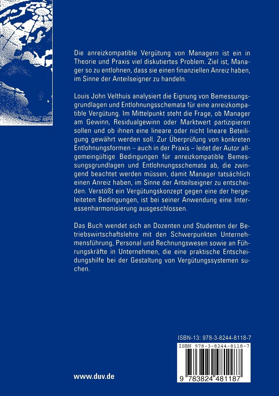 Rückseitencover Anreizkompatible Erfolgsteilung und Erfolgsrechnung