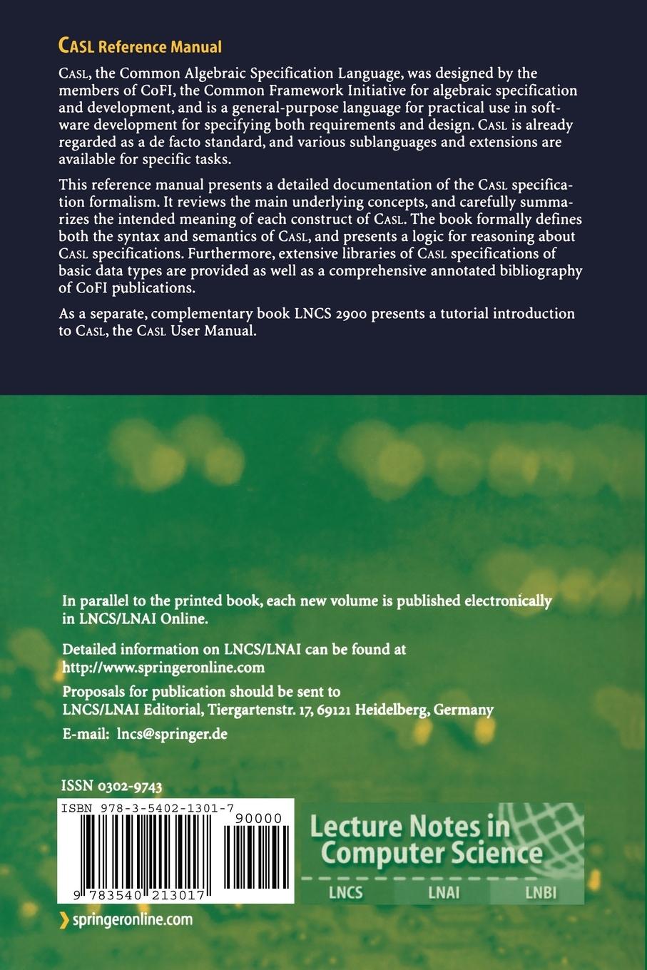 Rückseitencover CASL Reference Manual