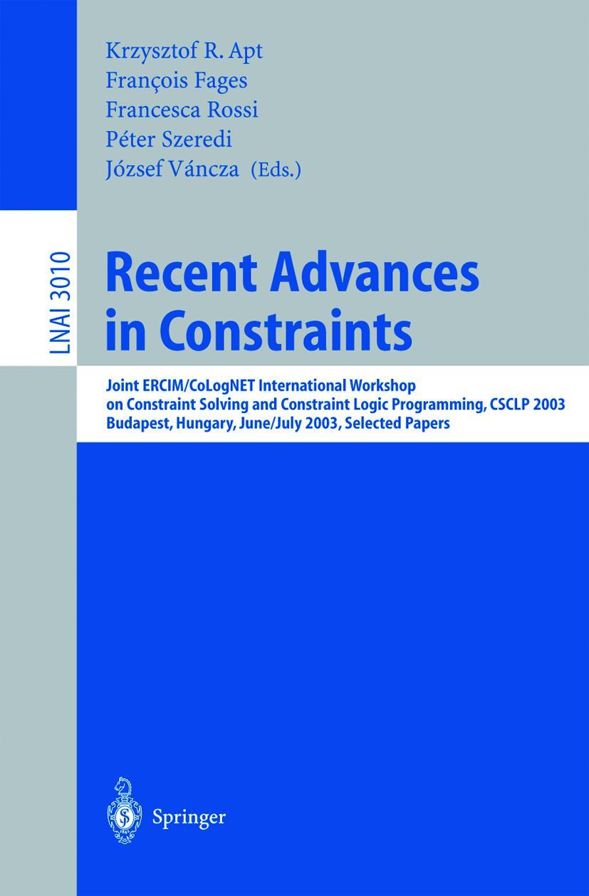 Vorderes Coverbild Recent Advances in Constraints