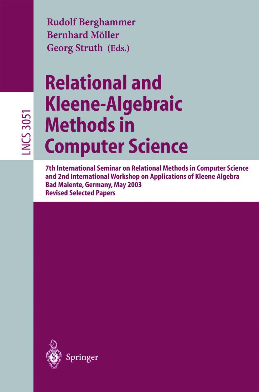 Vorderes Coverbild Relational and Kleene-Algebraic Methods in Computer Science