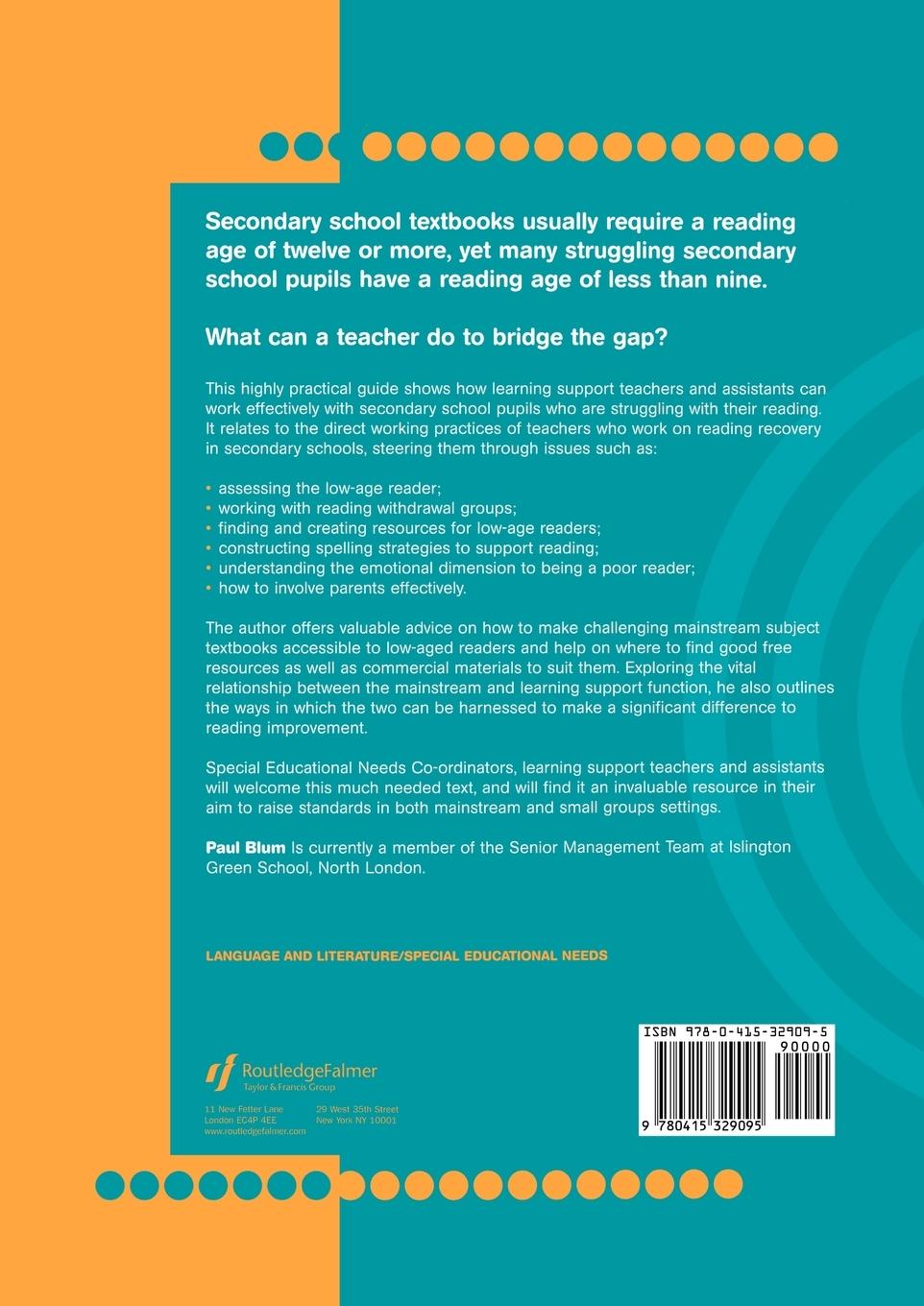 Rückseitencover Improving Low-Reading Ages in the Secondary School