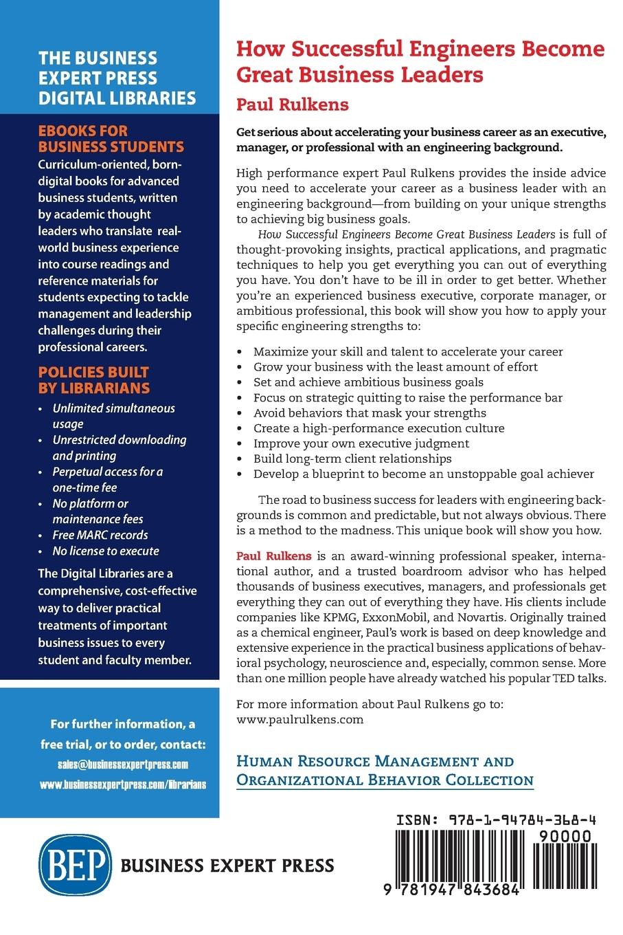 Rückseitencover How Successful Engineers Become Great Business Leaders
