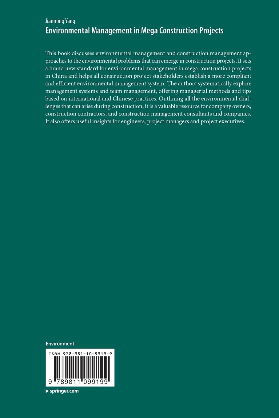 Rückseitencover Environmental Management in Mega Construction Projects