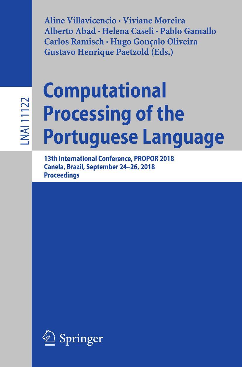 Vorderes Coverbild Computational Processing of the Portuguese Language