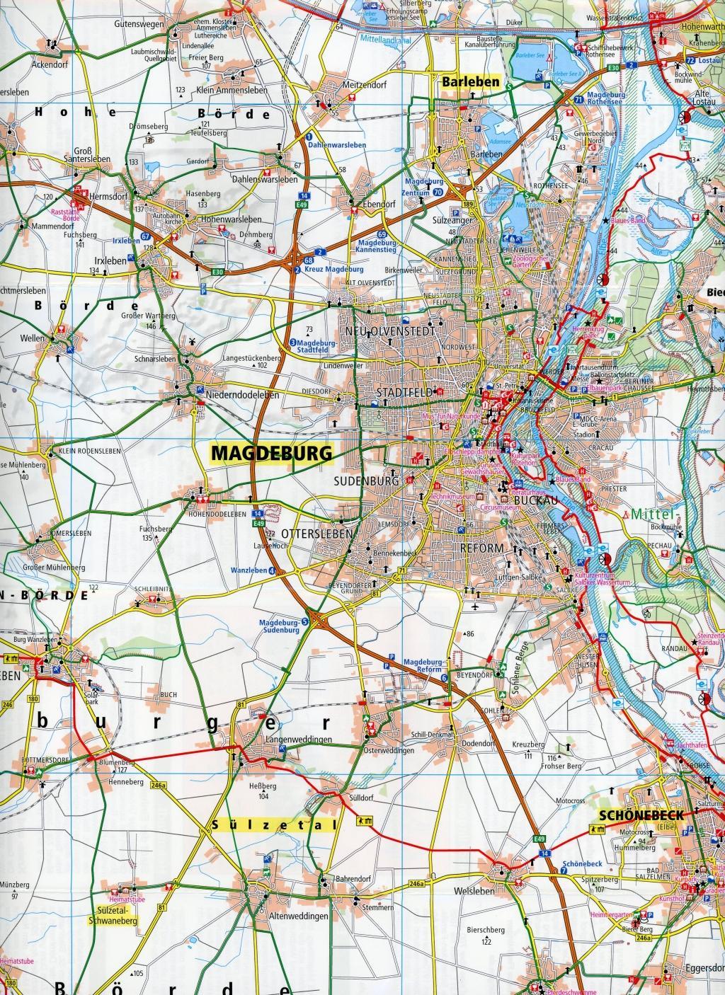 Beispielinhalt (Bild) Magdeburg und Umgebung, Halberstadt - Bernburg, Helmstedt - Tangerhütte 1:100 000