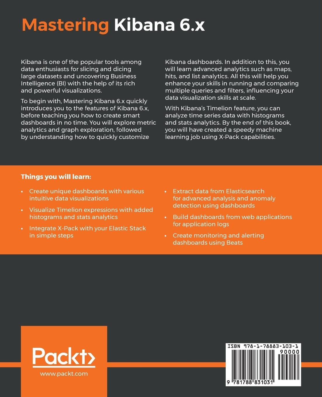 Rückseitencover Mastering Kibana 6.x