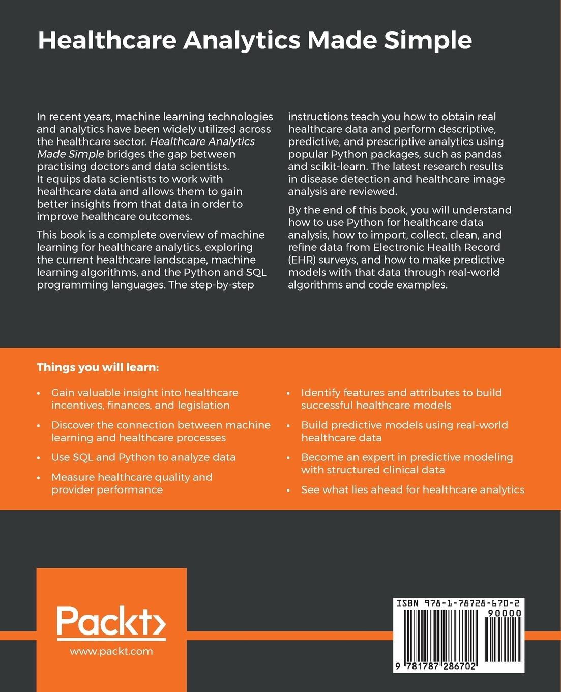 Rückseitencover Healthcare Analytics Made Simple