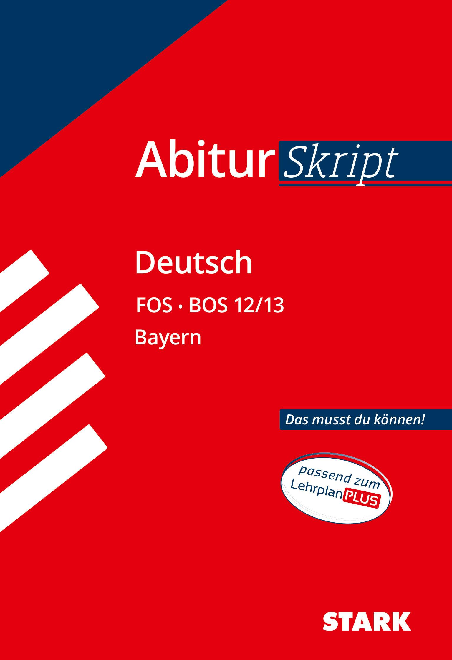 Vorderes Coverbild AbiturSkript FOS/BOS - Deutsch 12/13 Bayern