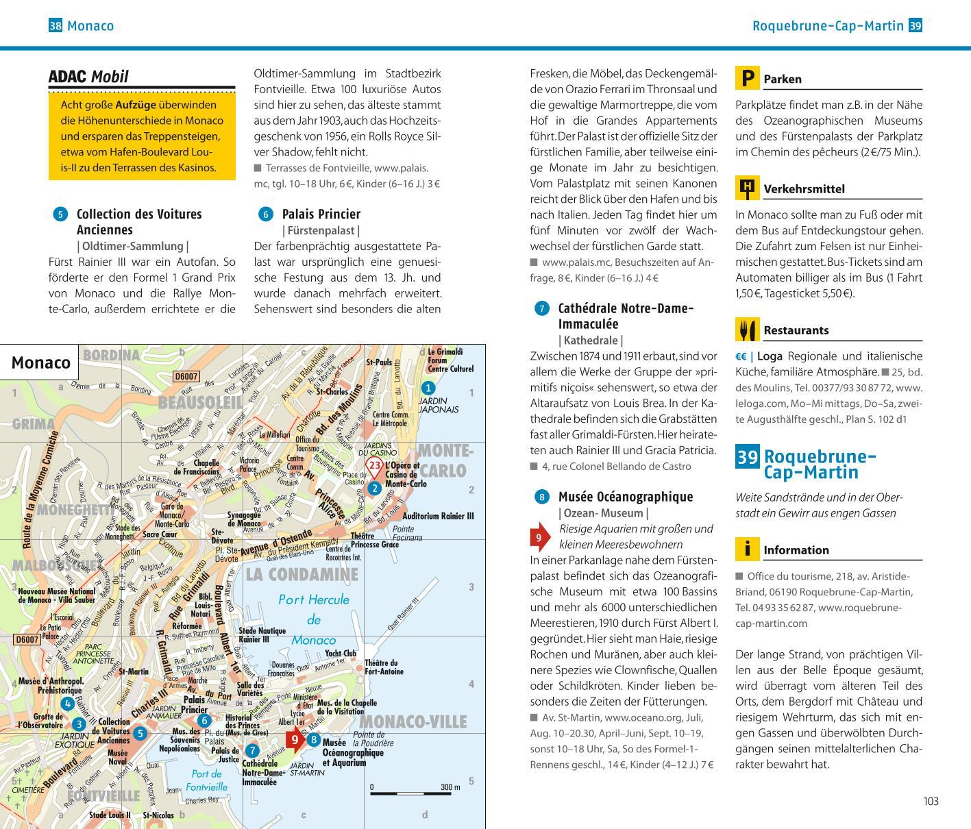 Beispielinhalt (Bild) ADAC Reiseführer Côte d'Azur
