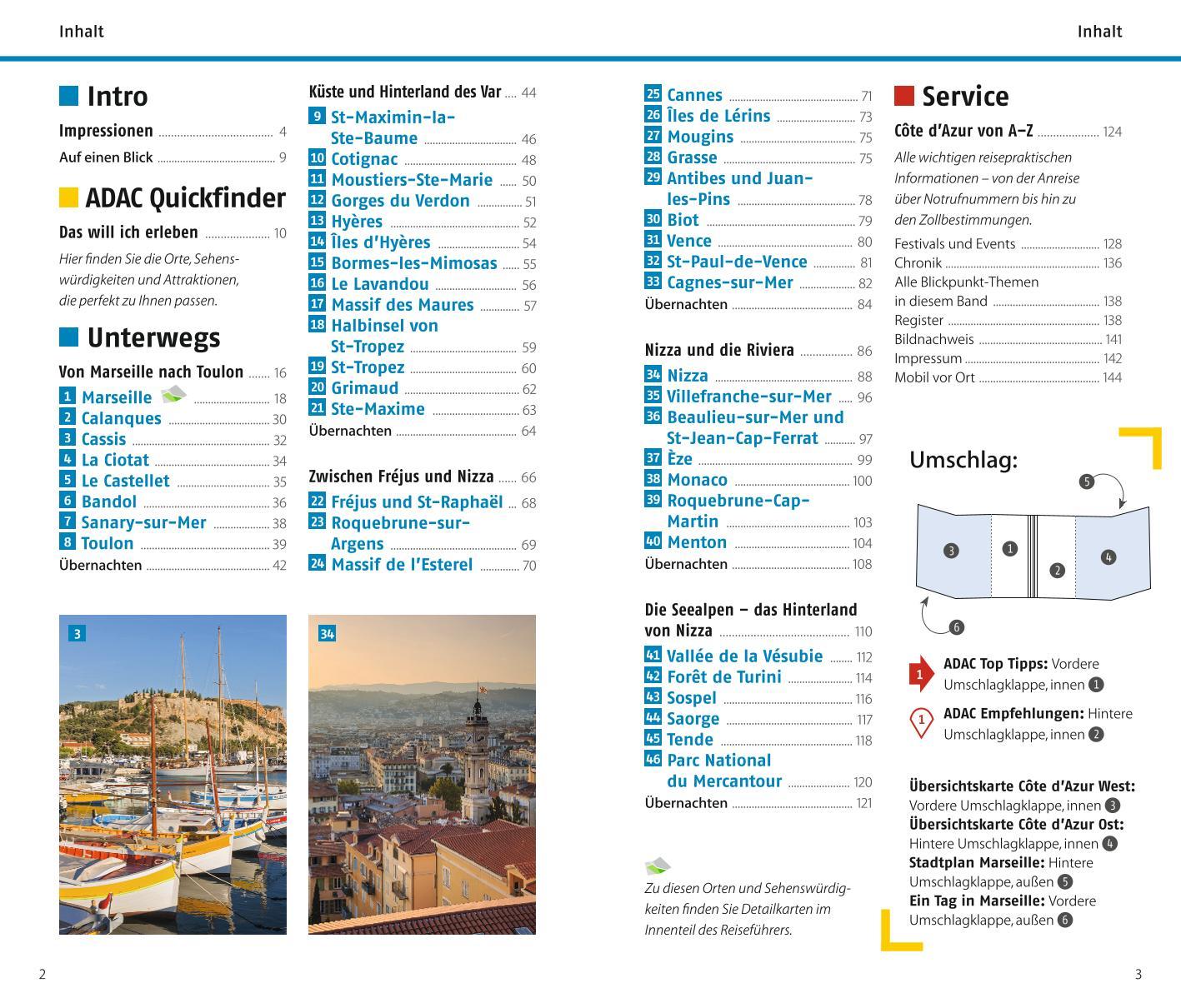 Beispielinhalt (Bild) ADAC Reiseführer Côte d'Azur