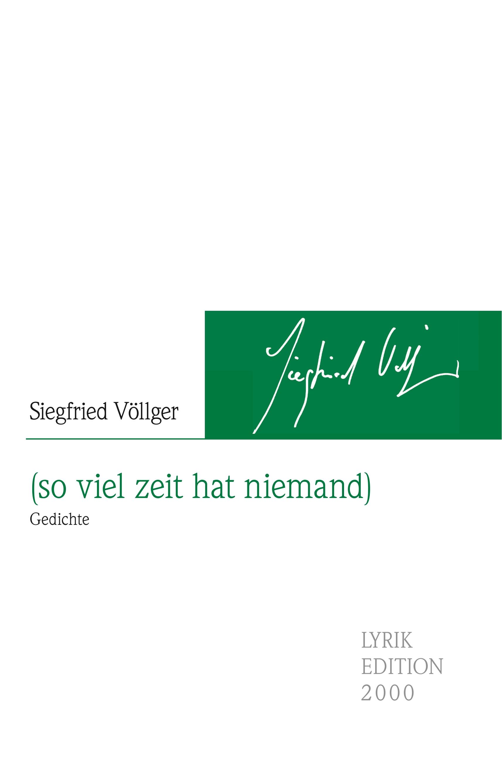 Vorderes Coverbild (so viel zeit hat niemand)