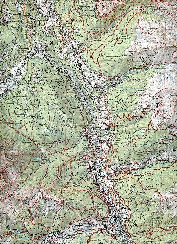 Beispielinhalt (Bild) DAV Alpenvereinskarte 31/5 Innsbruck und Umgebung 1 : 50 000 Wegmarkierungen