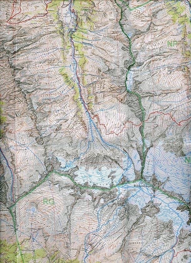 Beispielinhalt (Bild) DAV Alpenvereinskarte 35/3 Zillertaler Alpen Ost 1 : 25 000 Wegmarkierung