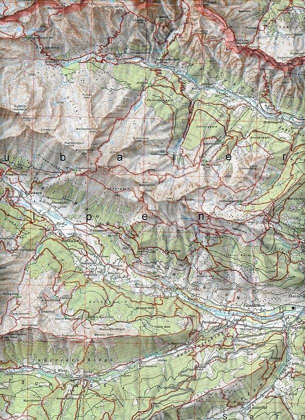 Beispielinhalt (Bild) DAV Alpenvereinskarte 31/3 Brennerberge 1 : 50 000 Wegmarkierungen