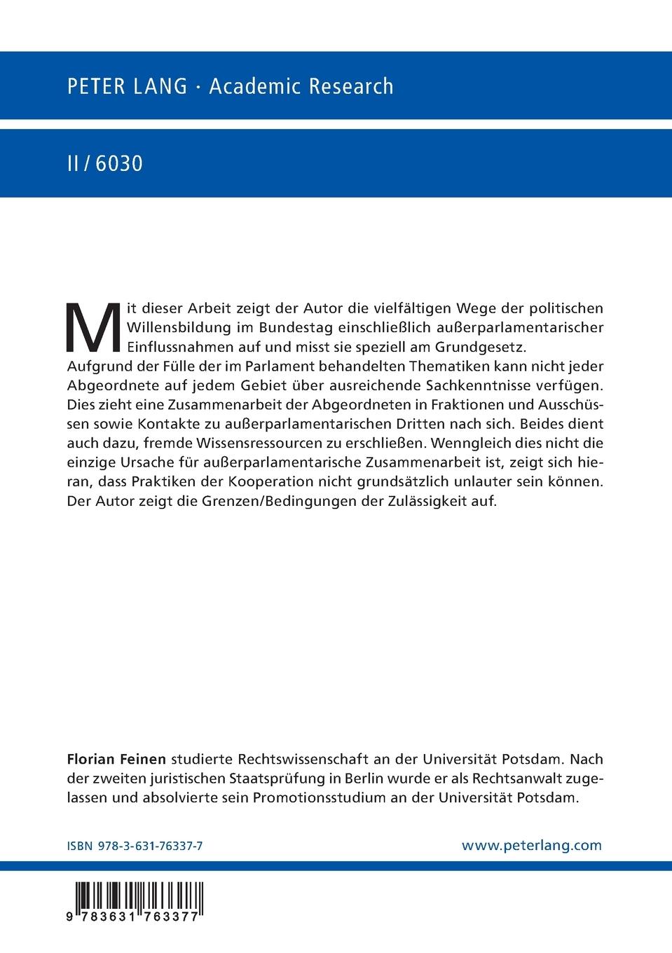 Rückseitencover Der Abgeordnete im Zugriff privater Interessen