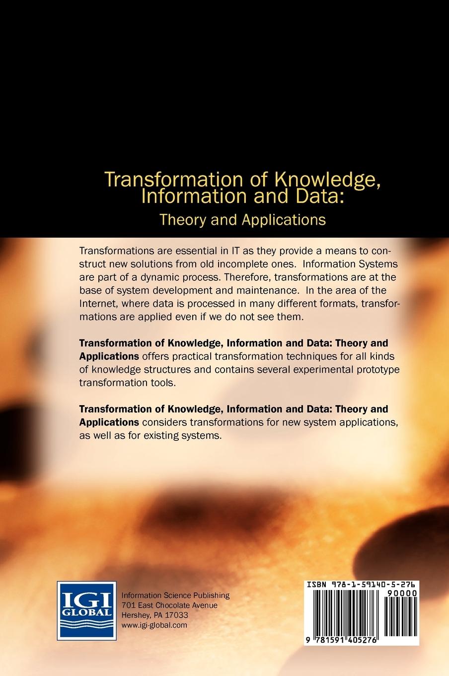Rückseitencover Transformation of Knowledge, Information and Data