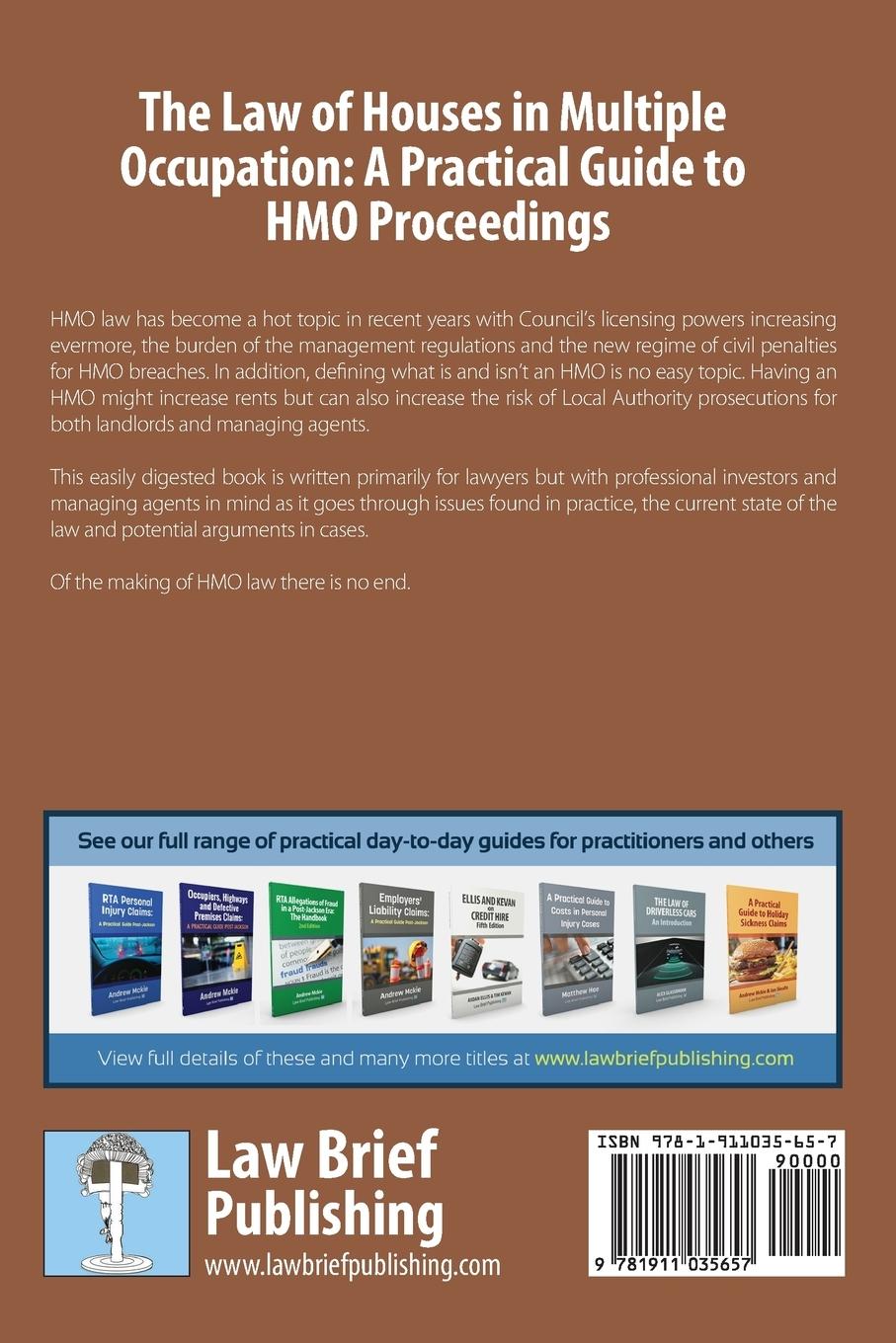 Rückseitencover The Law of Houses in Multiple Occupation