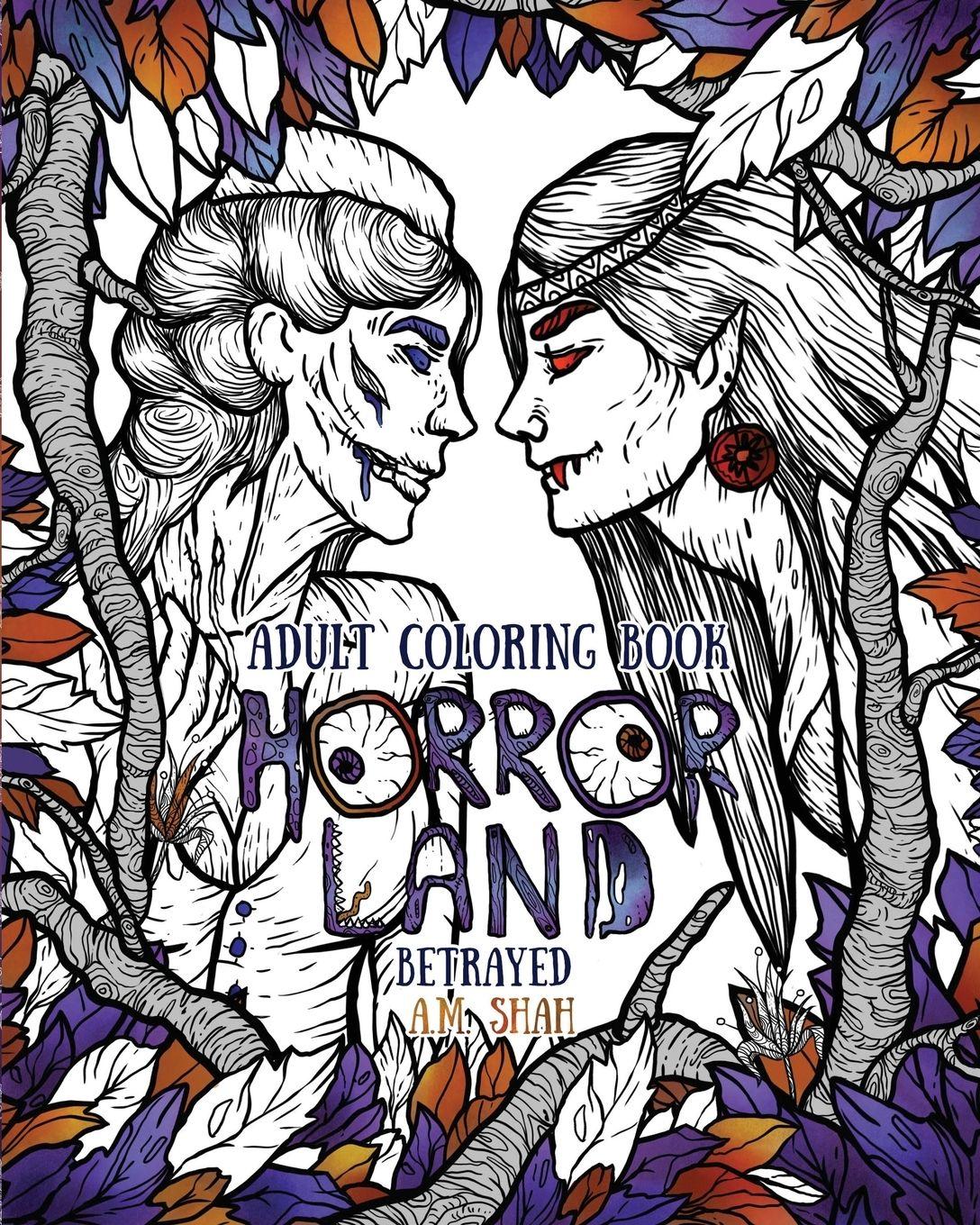 Vorderes Coverbild Adult Coloring Book Horror Land