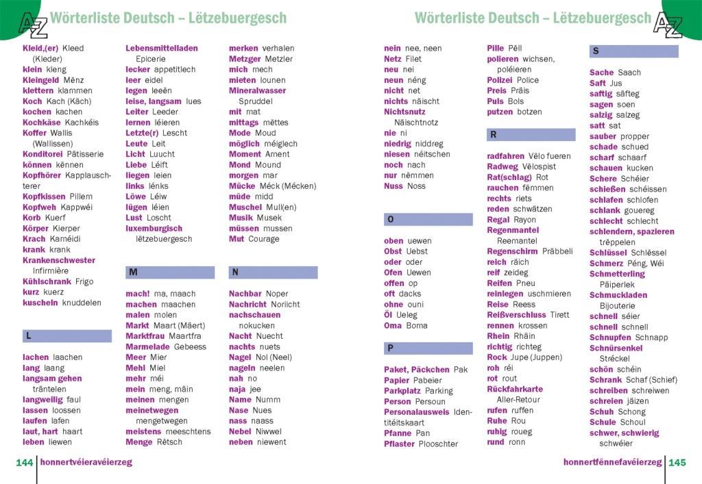 Beispielinhalt (Bild) Lëtzebuergesch - Wort für Wort (für Luxemburg)