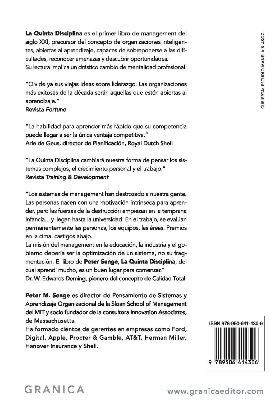 Rückseitencover La Quinta Disciplina