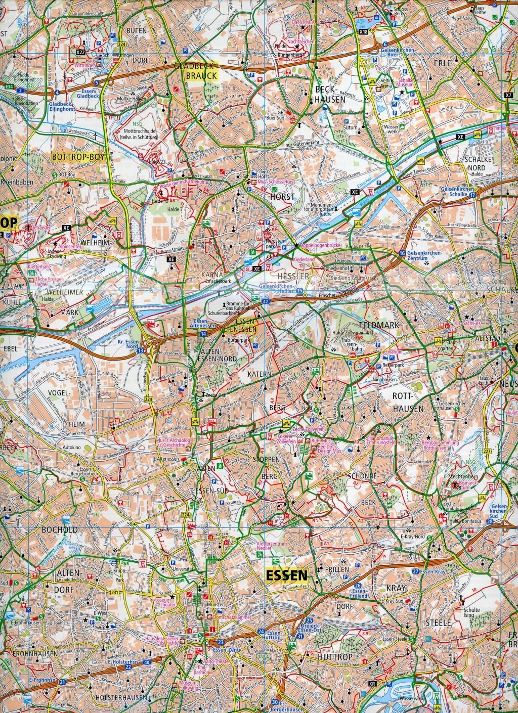Beispielinhalt (Bild) Ruhrgebiet West, Essen, Duisburg - Bochum 1:50 000