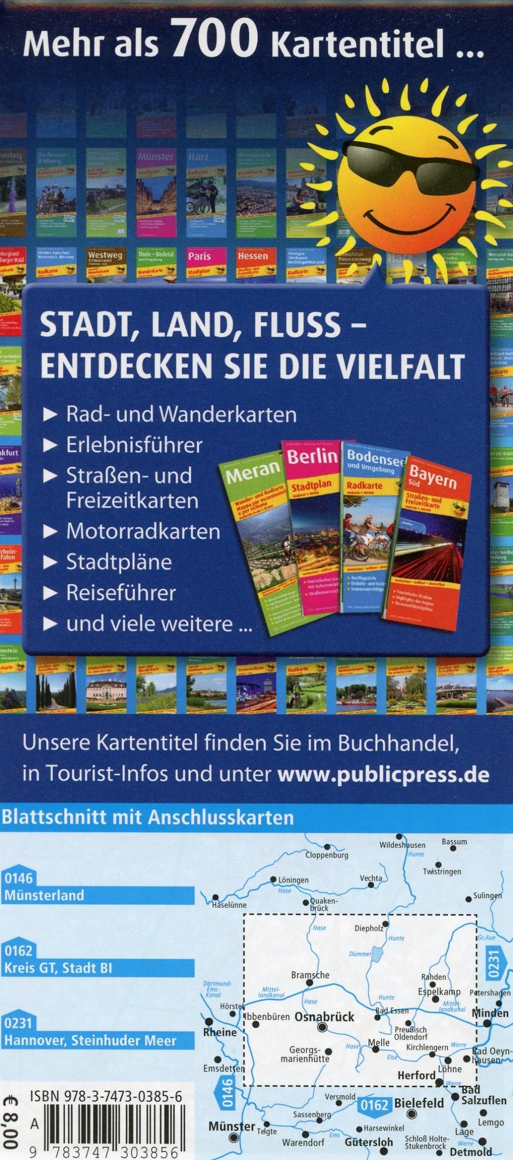 Beispielinhalt (Bild) Osnabrücker Land - Naturpark Dümmer, Osnabrück - Bramsche - Diepholz - Espelkamp 1:100 000