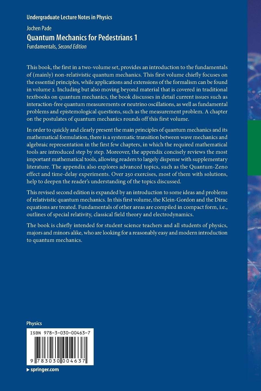 Rückseitencover Quantum Mechanics for Pedestrians 1