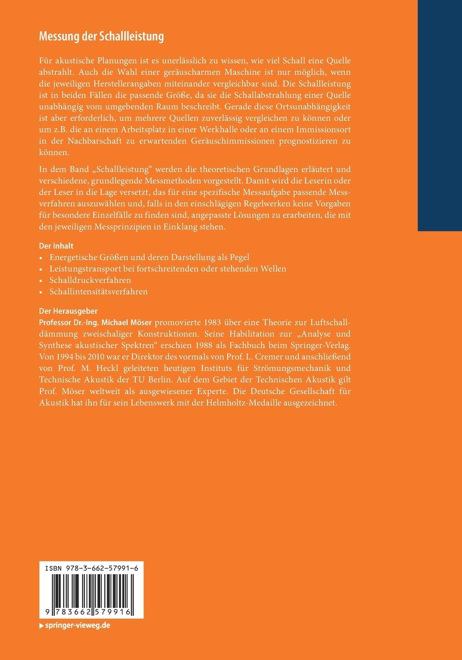 Rückseitencover Messung der Schallleistung