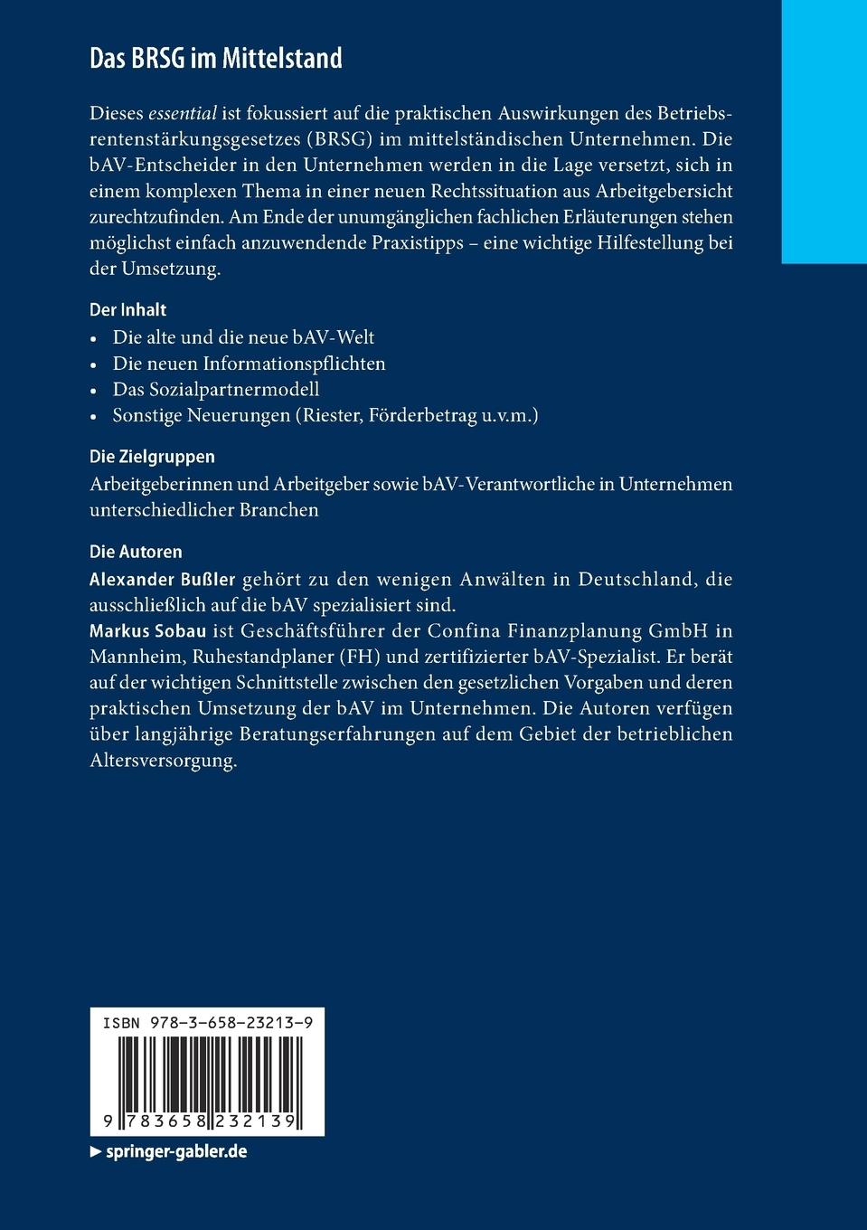 Rückseitencover Das BRSG im Mittelstand