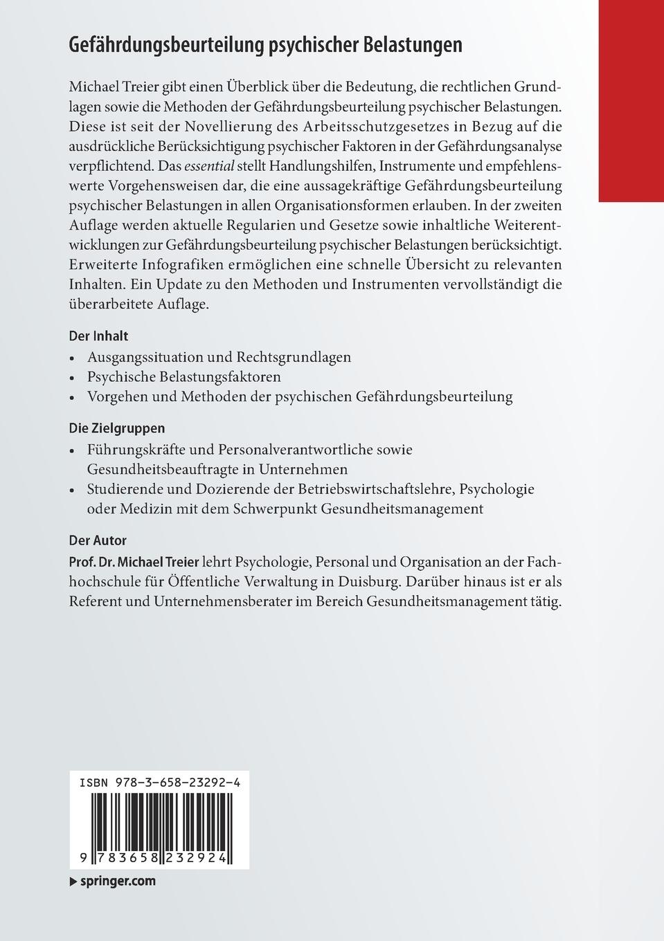 Rückseitencover Gefährdungsbeurteilung psychischer Belastungen