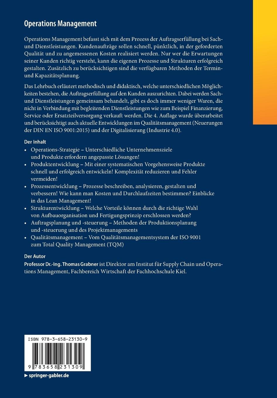 Rückseitencover Operations Management