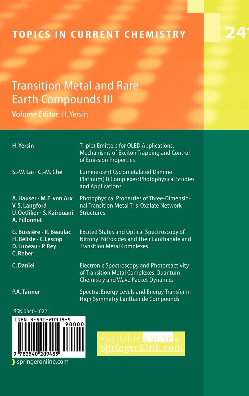 Rückseitencover Transition Metal and Rare Earth Compounds III