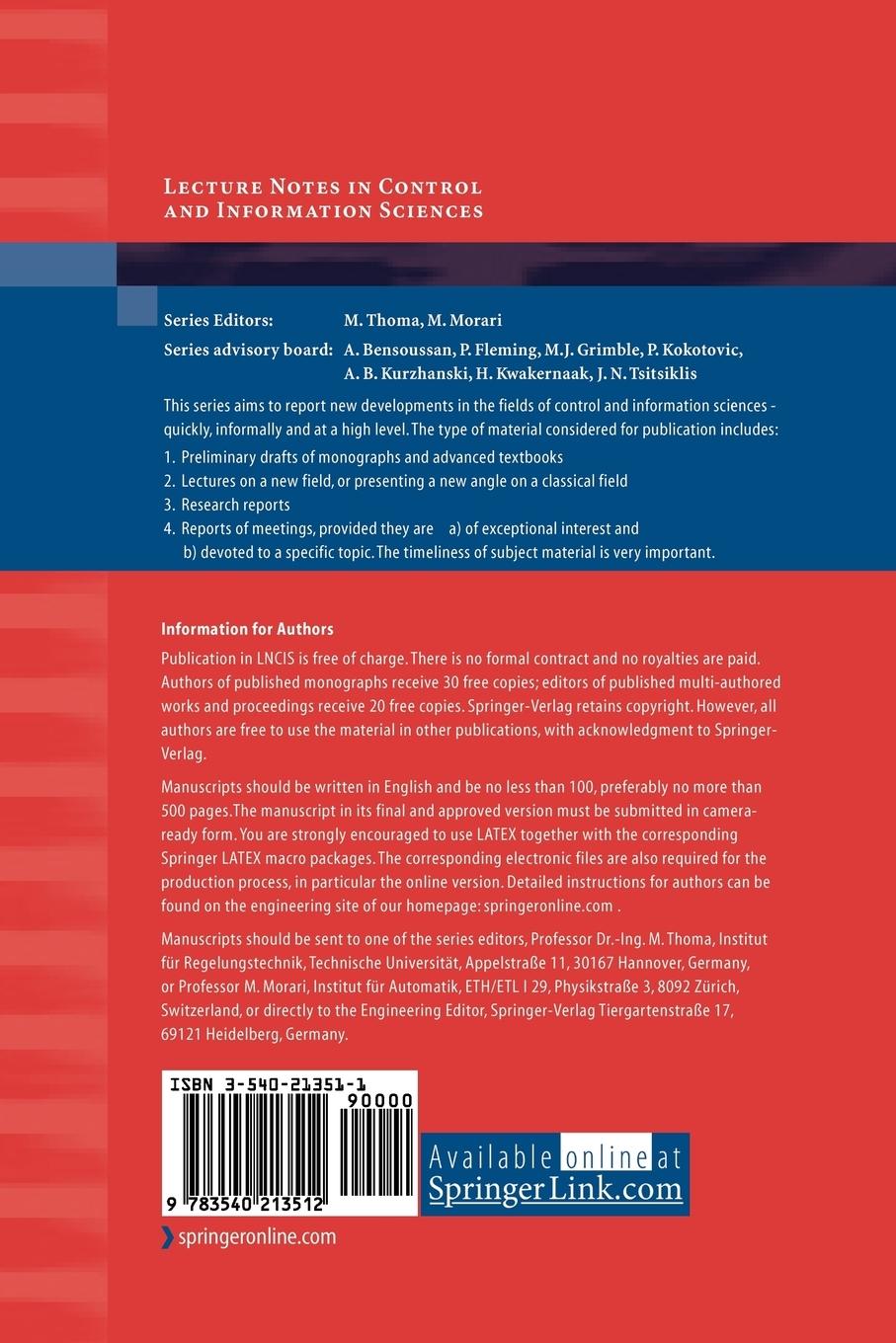 Rückseitencover Resilient Control of Uncertain Dynamical Systems