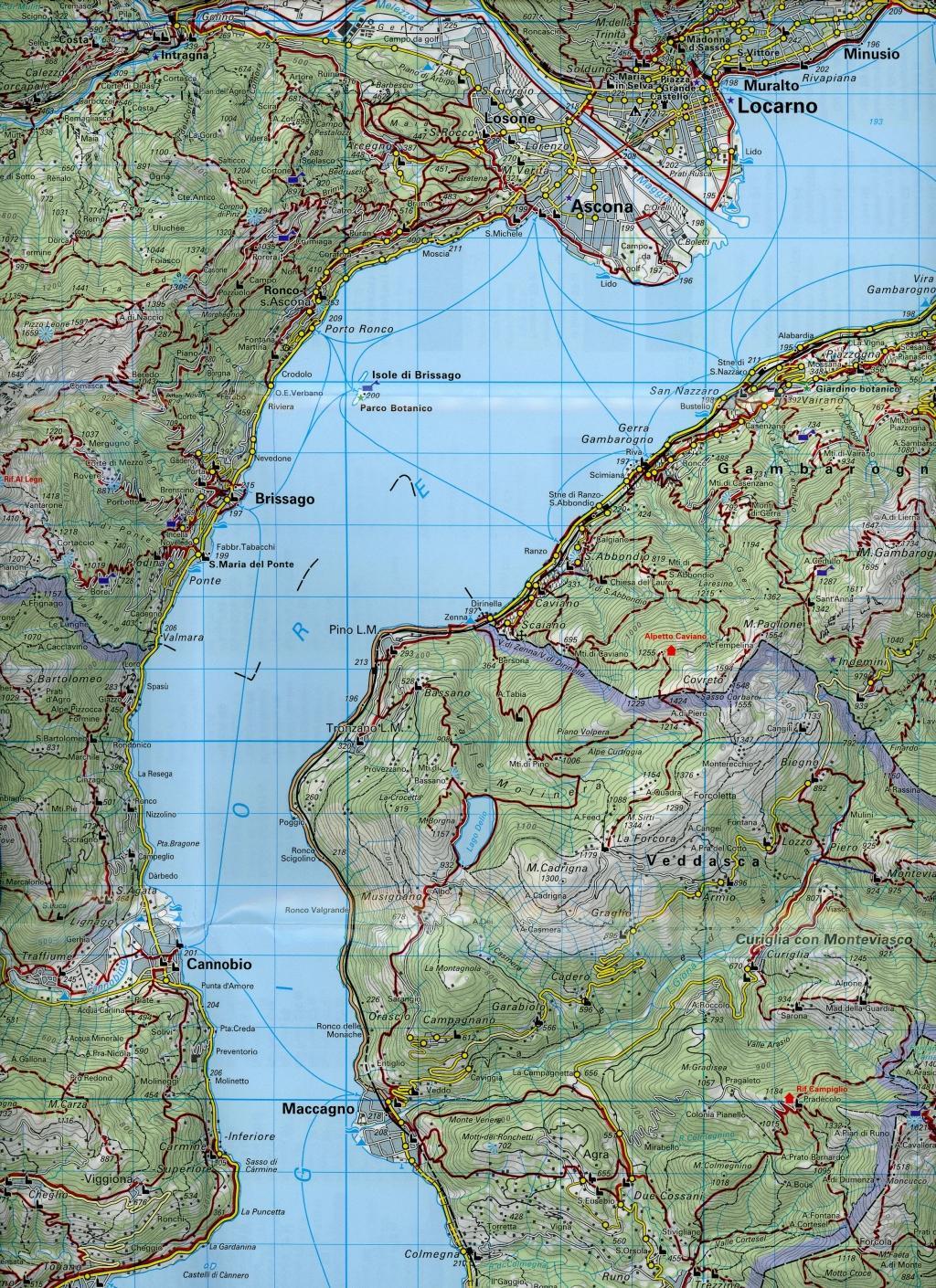 Beispielinhalt (Bild) KuF Schweiz Wanderkarte 29 Tessin Süd - Sottoceneri 1 : 60 000