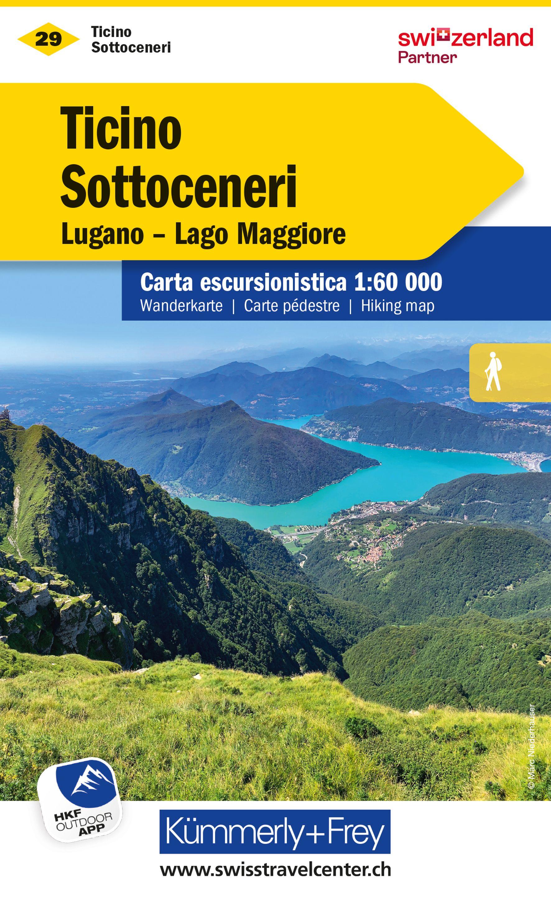 Vorderes Coverbild KuF Schweiz Wanderkarte 29 Tessin Süd - Sottoceneri 1 : 60 000