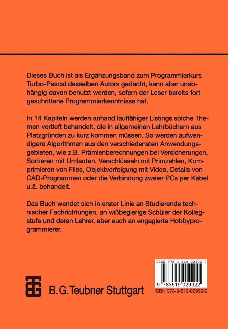 Rückseitencover TURBO-PASCAL in Beispielen