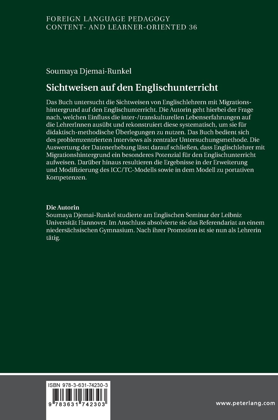 Rückseitencover Sichtweisen auf den Englischunterricht