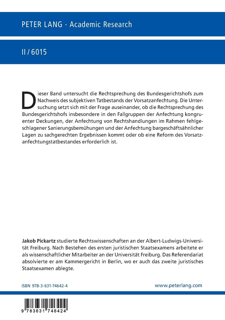 Rückseitencover Zur Vorsatzanfechtung nach § 133 Abs. 1 InsO