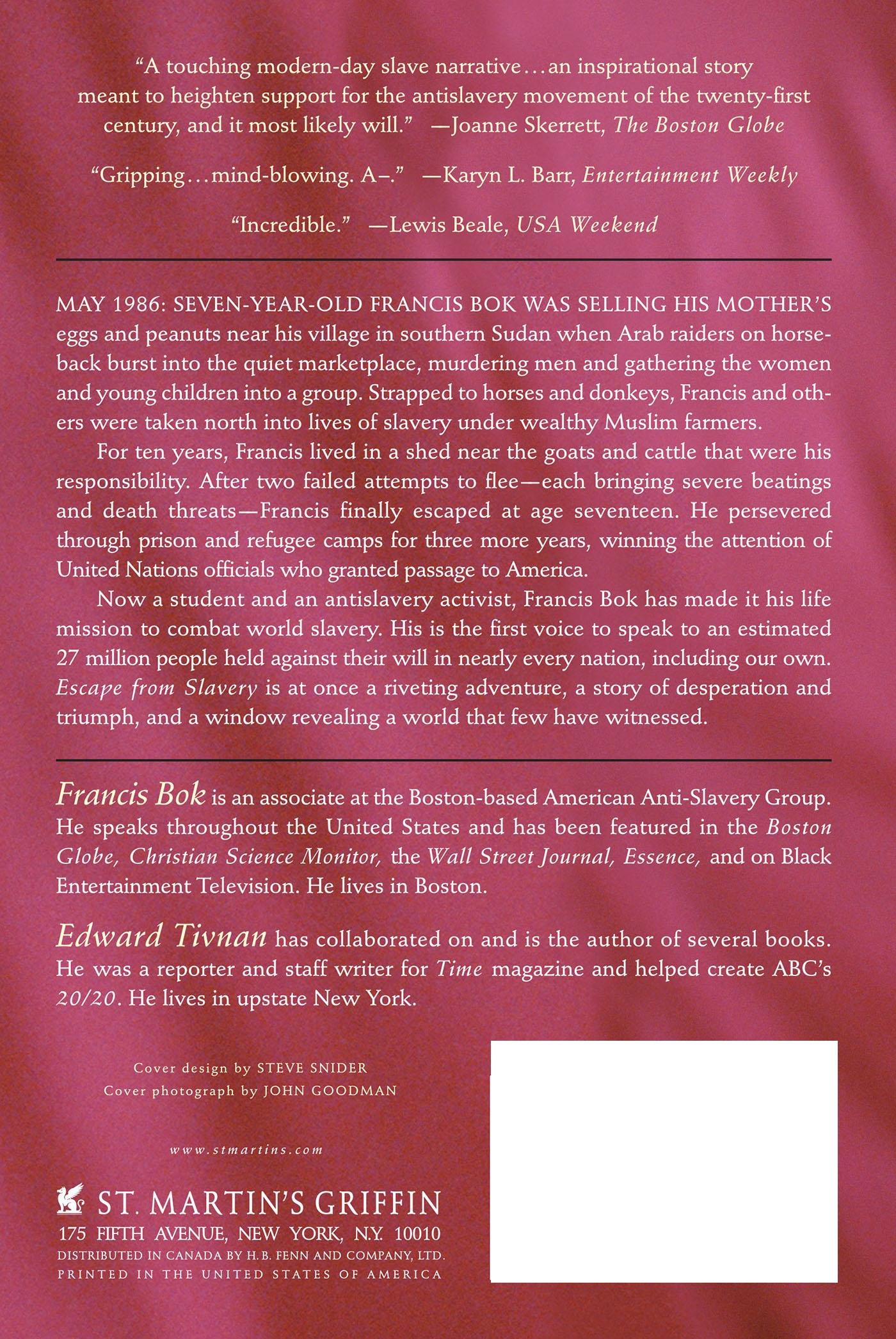 Rückseitencover Escape from Slavery