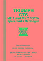 Vorderes Coverbild Triumph GT6 MK1 and MK2/GT+ Spare Parts Catalogue