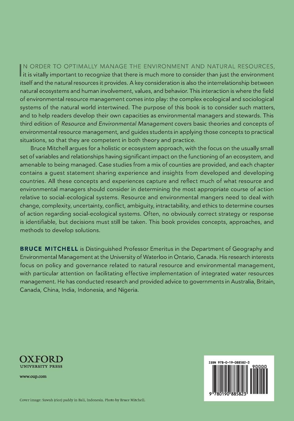 Rückseitencover Resource and Environmental Management