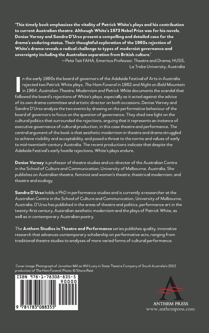 Rückseitencover Australian Theatre, Modernism and Patrick White