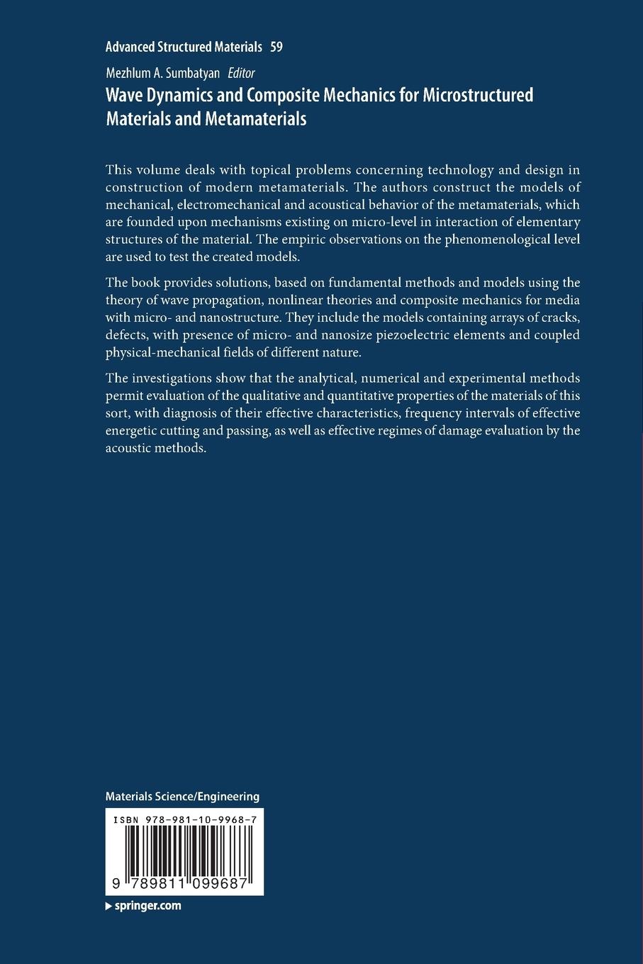 Rückseitencover Wave Dynamics and Composite Mechanics for Microstructured Materials and Metamaterials