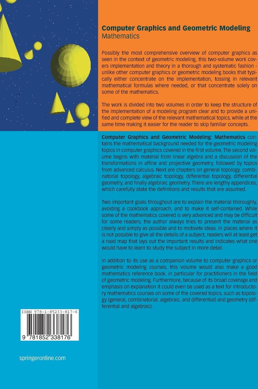 Rückseitencover Computer Graphics and Geometric Modelling