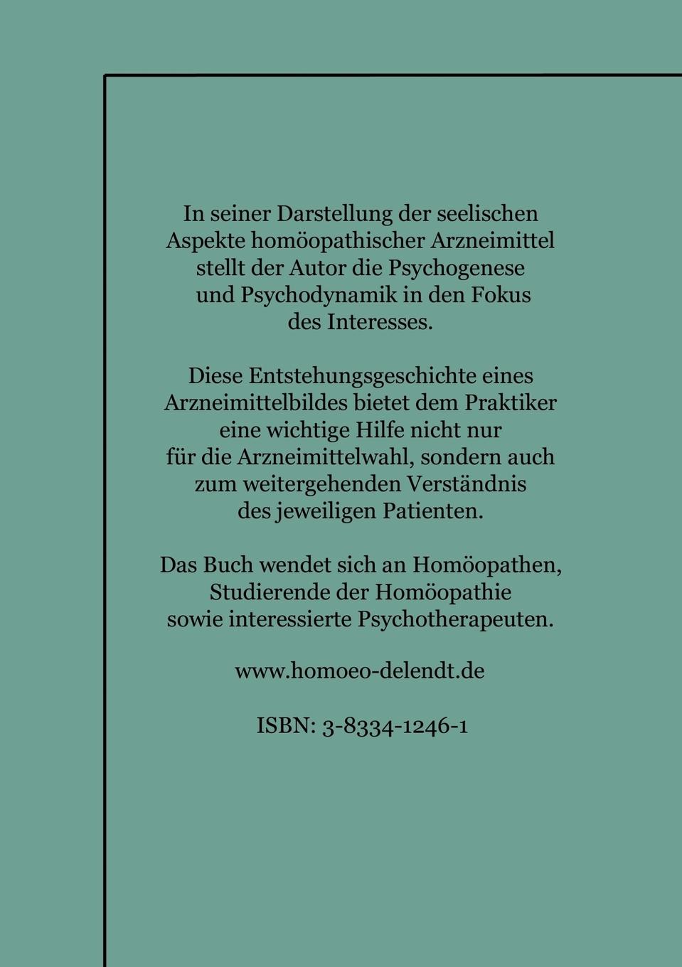 Rückseitencover Psychodynamik Homöopathischer Arzneimittelbilder