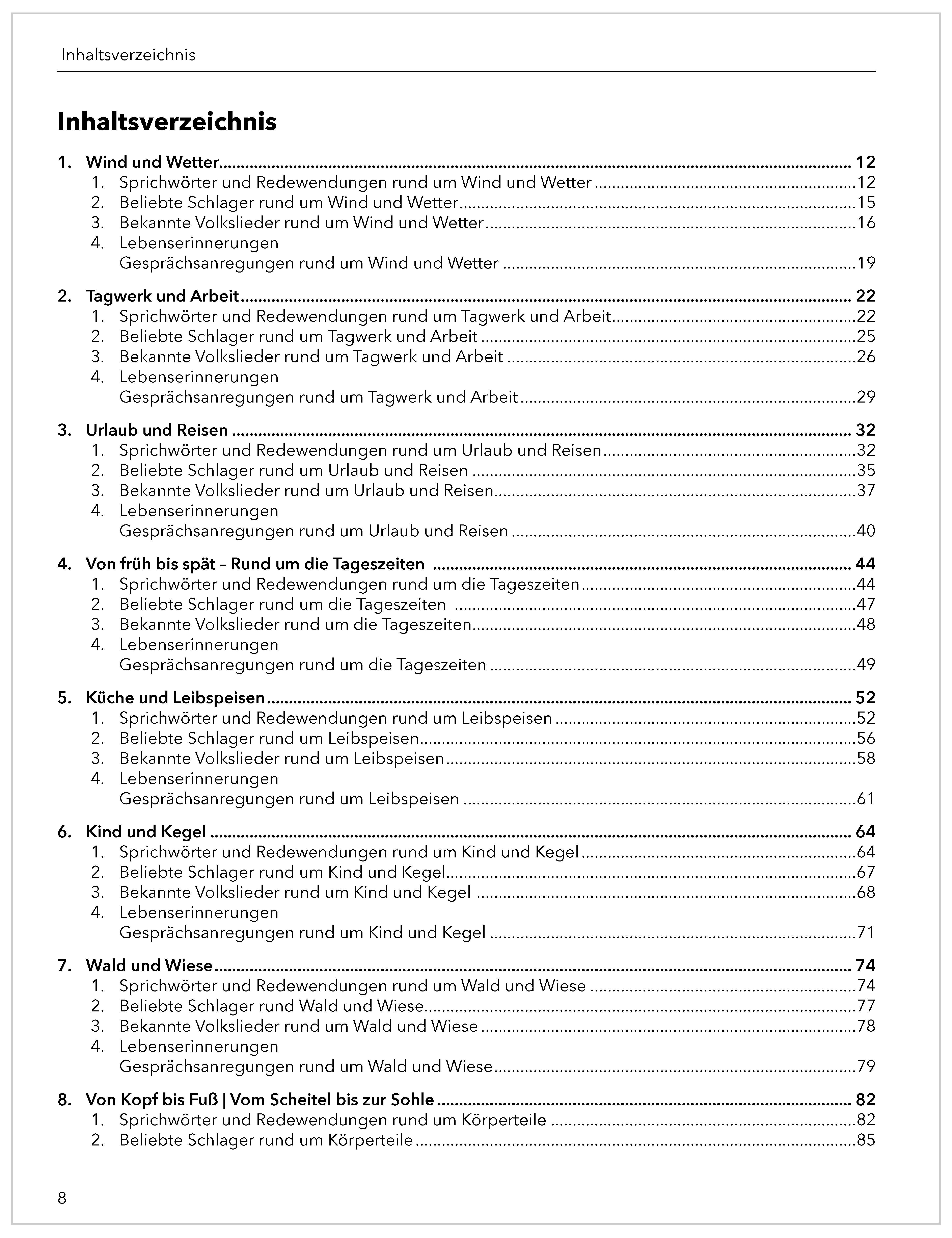 Beispielinhalt (Bild) Das große Beschäftigungs- und Ideenbuch für Senioren