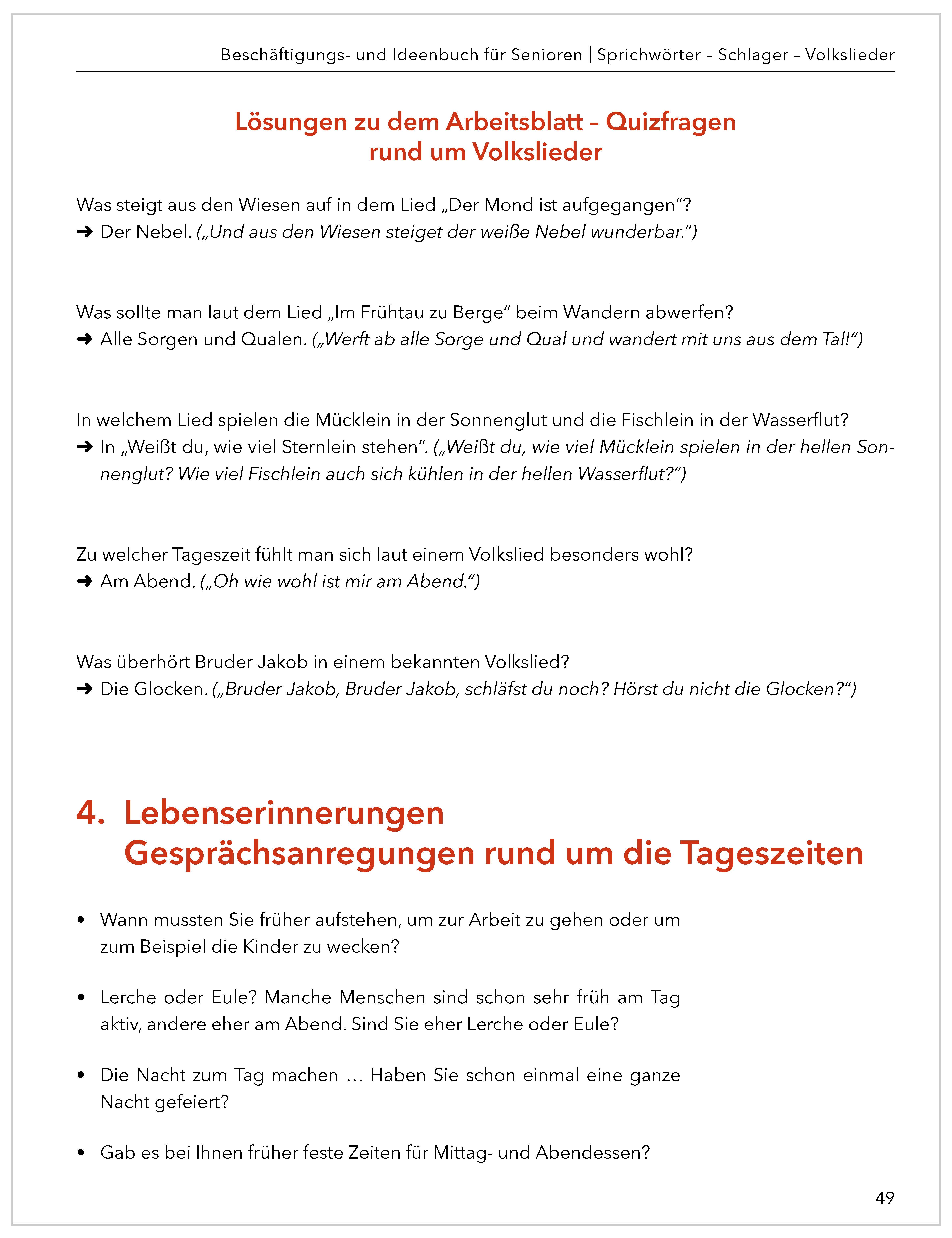 Beispielinhalt (Bild) Das große Beschäftigungs- und Ideenbuch für Senioren
