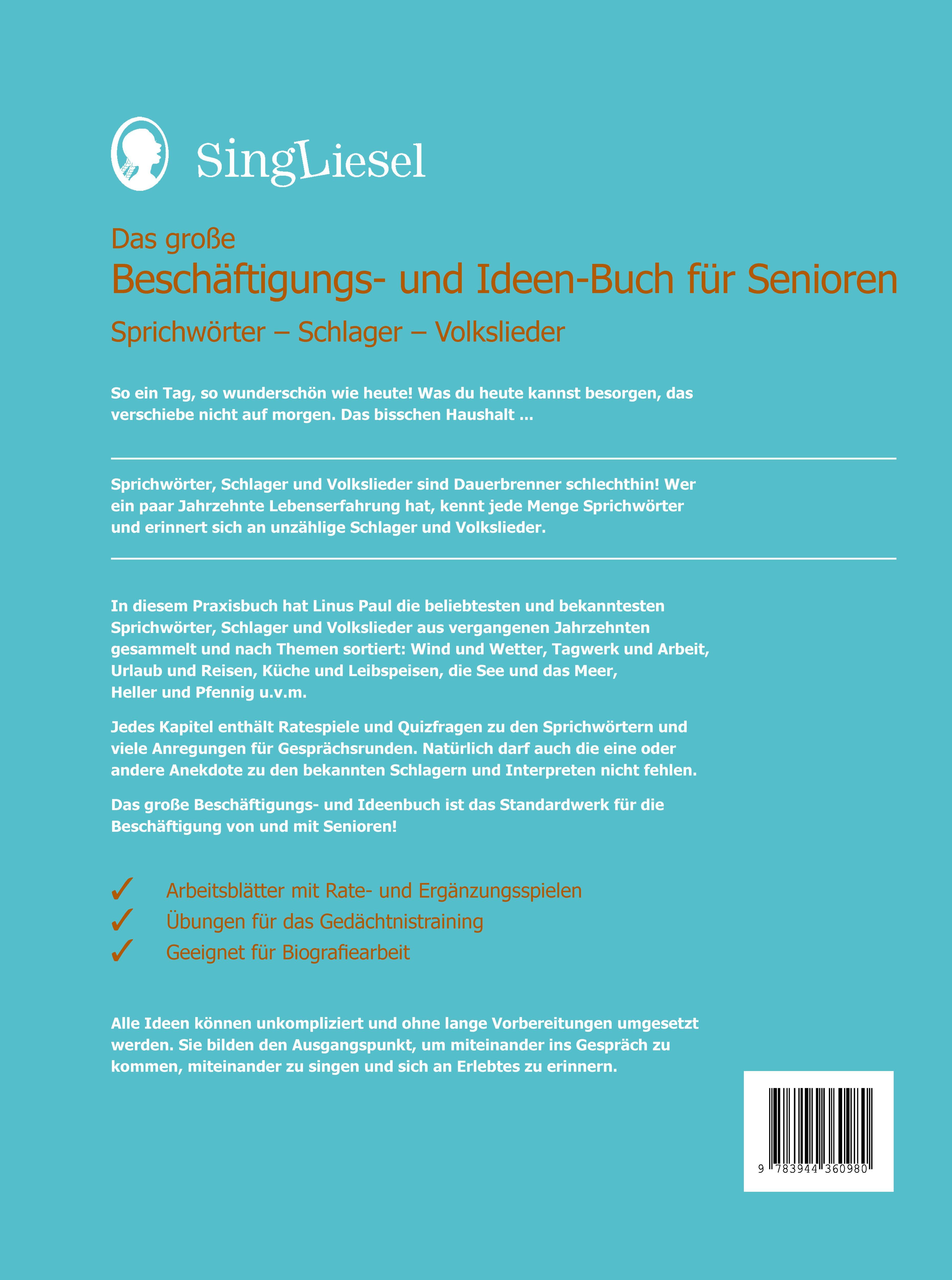 Beispielinhalt (Bild) Das große Beschäftigungs- und Ideenbuch für Senioren