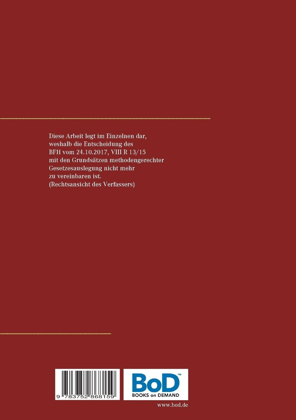 Rückseitencover Der Ausfall einer privaten Darlehensforderung als Verlust?