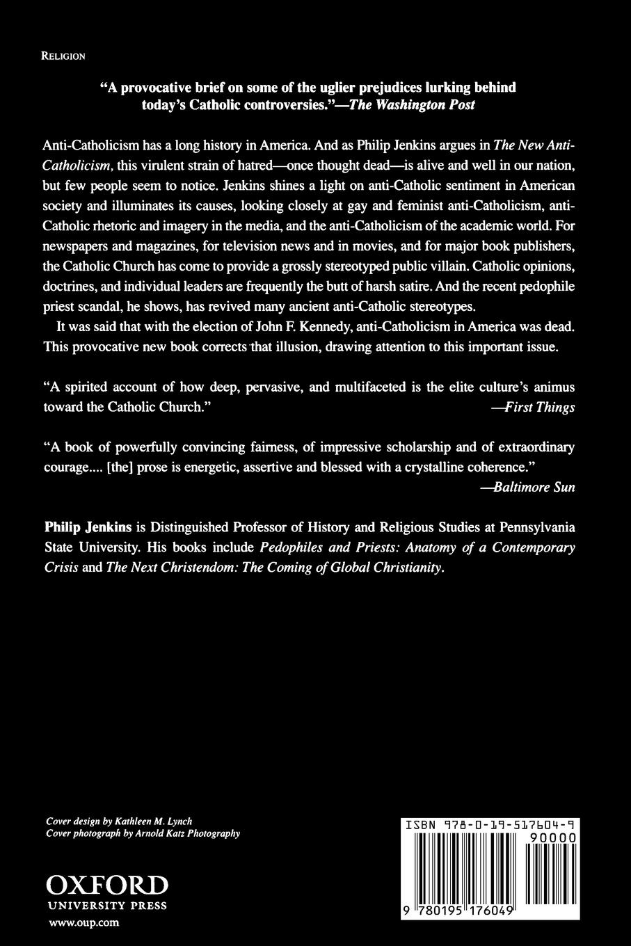 Rückseitencover The New Anti-Catholicism